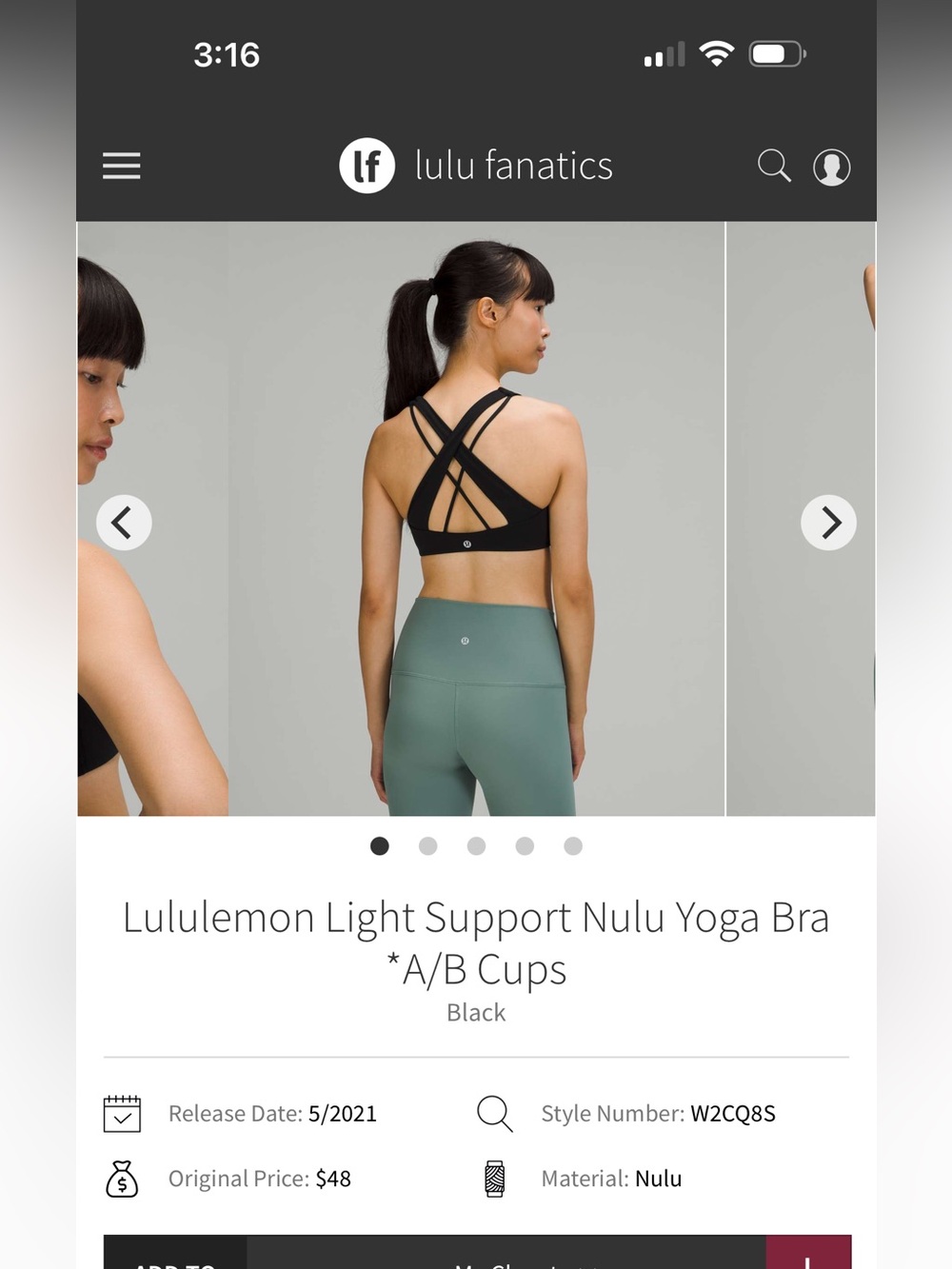 EUC lululemon sports bra size 10